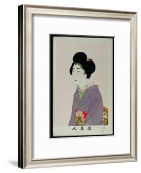 Shin Bijin (True Beauties) Depicting a Seated Woman, from a Series of 36, Modelled on an Earlier…-Toyohara Chikanobu-Framed Giclee Print