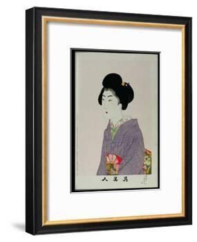 Shin Bijin (True Beauties) Depicting a Seated Woman, from a Series of 36, Modelled on an Earlier…-Toyohara Chikanobu-Framed Giclee Print