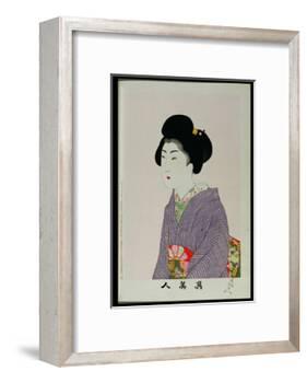 Shin Bijin (True Beauties) Depicting a Seated Woman, from a Series of 36, Modelled on an Earlier…-Toyohara Chikanobu-Framed Giclee Print