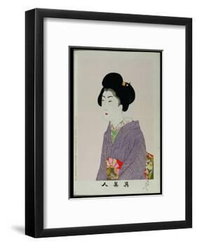 Shin Bijin (True Beauties) Depicting a Seated Woman, from a Series of 36, Modelled on an Earlier…-Toyohara Chikanobu-Framed Giclee Print