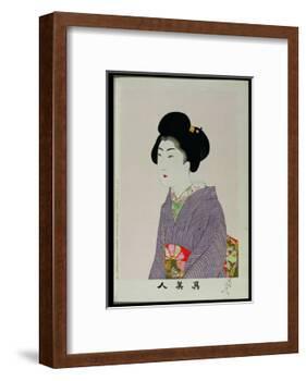 Shin Bijin (True Beauties) Depicting a Seated Woman, from a Series of 36, Modelled on an Earlier…-Toyohara Chikanobu-Framed Giclee Print