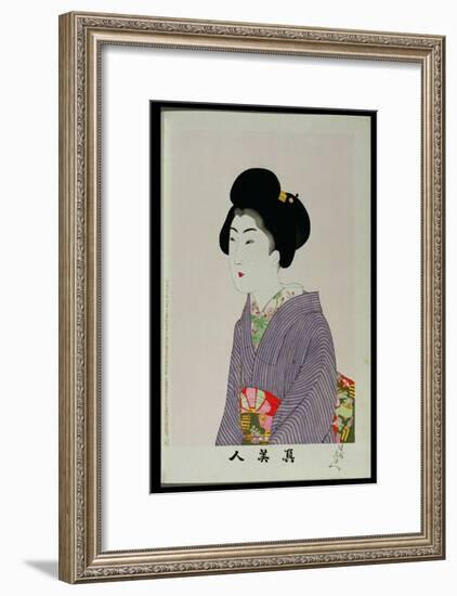 Shin Bijin (True Beauties) Depicting a Seated Woman, from a Series of 36, Modelled on an Earlier…-Toyohara Chikanobu-Framed Giclee Print