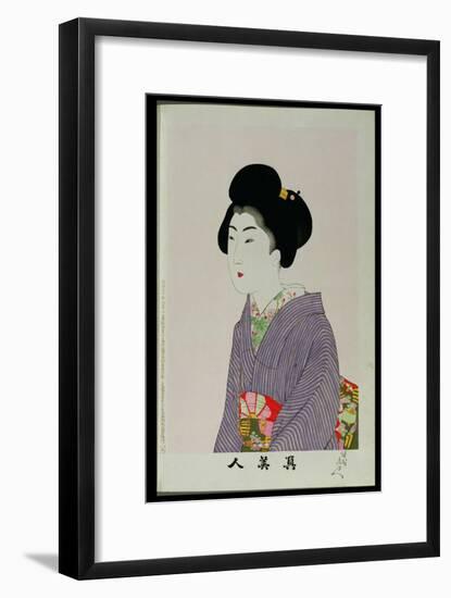 Shin Bijin (True Beauties) Depicting a Seated Woman, from a Series of 36, Modelled on an Earlier…-Toyohara Chikanobu-Framed Giclee Print