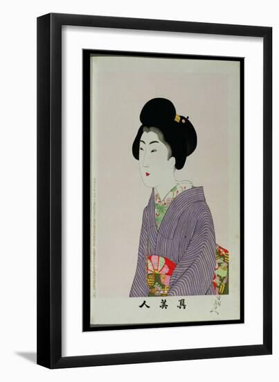 Shin Bijin (True Beauties) Depicting a Seated Woman, from a Series of 36, Modelled on an Earlier…-Toyohara Chikanobu-Framed Giclee Print