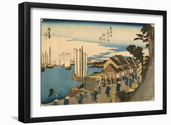 Shinagawa: Departure of a Daimy? from the series 53 Stations of the Tokaido, 1831-4-Ando or Utagawa Hiroshige-Framed Giclee Print