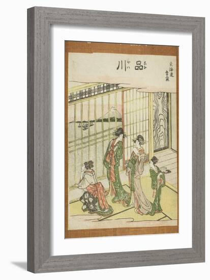 Shinagawa, from the Series Fifty-Three Stations of the Tokaido (Tokaido Gojusan Tsugi), C.1806-Katsushika Hokusai-Framed Giclee Print