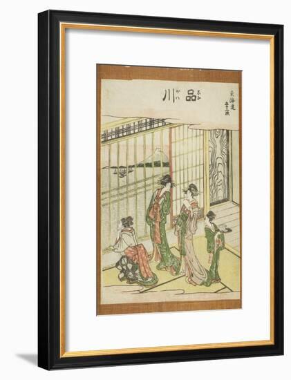 Shinagawa, from the Series Fifty-Three Stations of the Tokaido (Tokaido Gojusan Tsugi), C.1806-Katsushika Hokusai-Framed Giclee Print