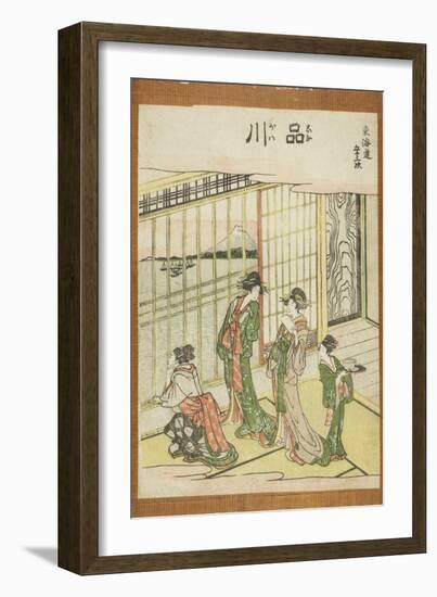 Shinagawa, from the Series Fifty-Three Stations of the Tokaido (Tokaido Gojusan Tsugi), C.1806-Katsushika Hokusai-Framed Giclee Print