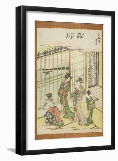 Shinagawa, from the Series Fifty-Three Stations of the Tokaido (Tokaido Gojusan Tsugi), C.1806-Katsushika Hokusai-Framed Giclee Print