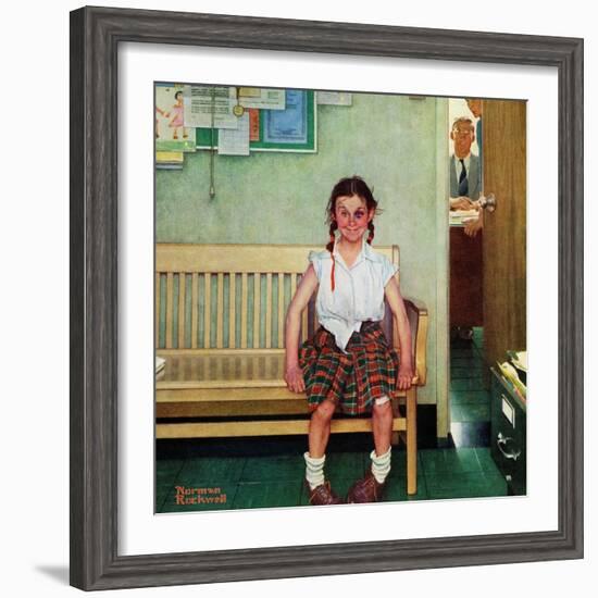 "Shiner" or "Outside the Principal's Office", May 23,1953-Norman Rockwell-Framed Giclee Print