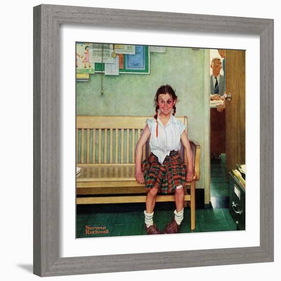 "Shiner" or "Outside the Principal's Office", May 23,1953-Norman Rockwell-Framed Giclee Print