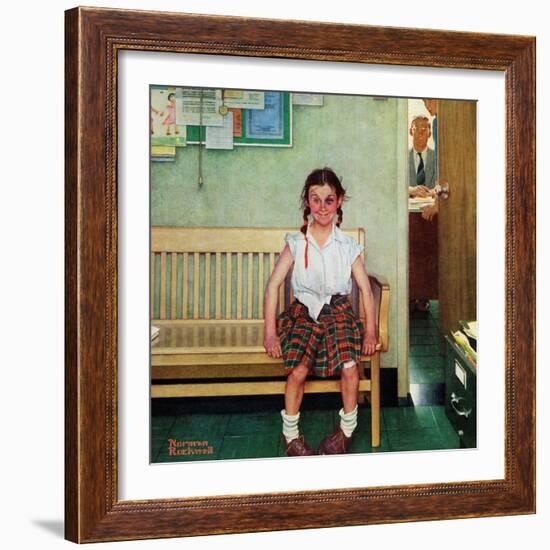 "Shiner" or "Outside the Principal's Office", May 23,1953-Norman Rockwell-Framed Giclee Print