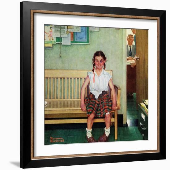 "Shiner" or "Outside the Principal's Office", May 23,1953-Norman Rockwell-Framed Giclee Print