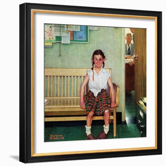 "Shiner" or "Outside the Principal's Office", May 23,1953-Norman Rockwell-Framed Giclee Print