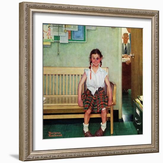 "Shiner" or "Outside the Principal's Office", May 23,1953-Norman Rockwell-Framed Premium Giclee Print