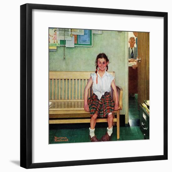 "Shiner" or "Outside the Principal's Office", May 23,1953-Norman Rockwell-Framed Premium Giclee Print