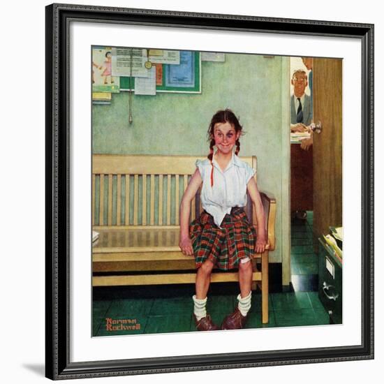 "Shiner" or "Outside the Principal's Office", May 23,1953-Norman Rockwell-Framed Premium Giclee Print