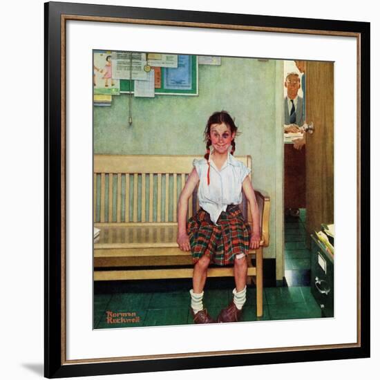 "Shiner" or "Outside the Principal's Office", May 23,1953-Norman Rockwell-Framed Premium Giclee Print