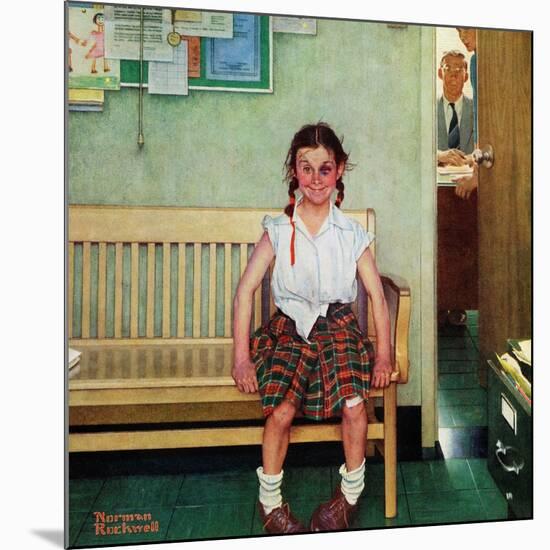 "Shiner" or "Outside the Principal's Office", May 23,1953-Norman Rockwell-Mounted Premium Giclee Print