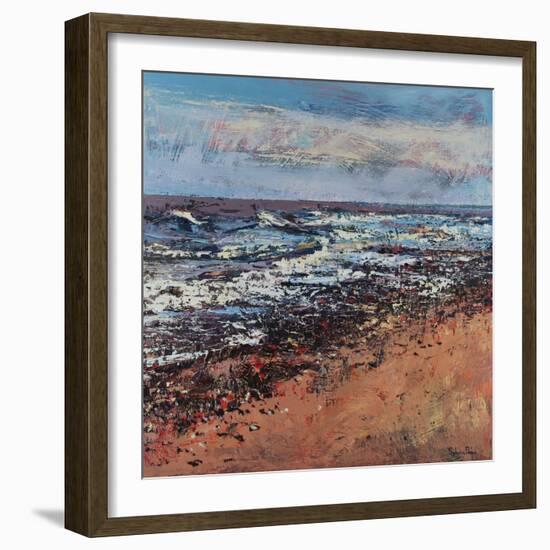 Shingle Shoreline, 2021 (oil on canvas)-Sylvia Paul-Framed Giclee Print