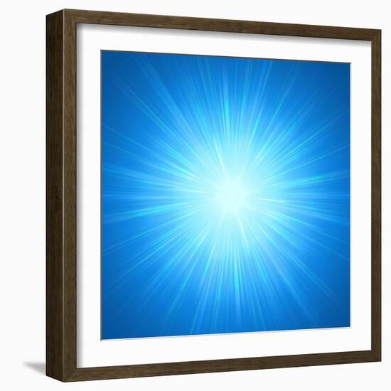 Shining Blue Lights-marinini-Framed Art Print