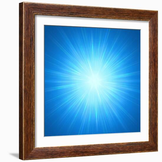 Shining Blue Lights-marinini-Framed Art Print