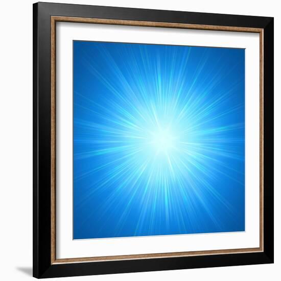 Shining Blue Lights-marinini-Framed Art Print