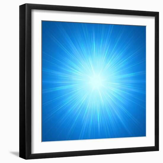 Shining Blue Lights-marinini-Framed Art Print