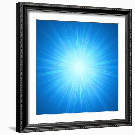 Shining Blue Lights-marinini-Framed Art Print