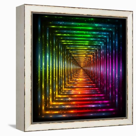 Shining Lights Rainbow Colors Frame-art_of_sun-Framed Stretched Canvas