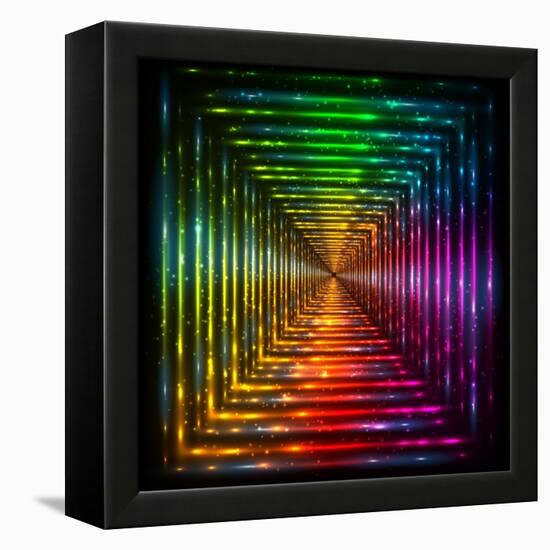 Shining Lights Rainbow Colors Frame-art_of_sun-Framed Stretched Canvas