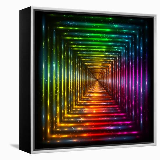 Shining Lights Rainbow Colors Frame-art_of_sun-Framed Stretched Canvas