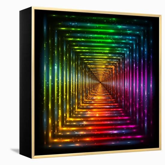 Shining Lights Rainbow Colors Frame-art_of_sun-Framed Stretched Canvas