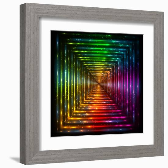 Shining Lights Rainbow Colors Frame-art_of_sun-Framed Art Print