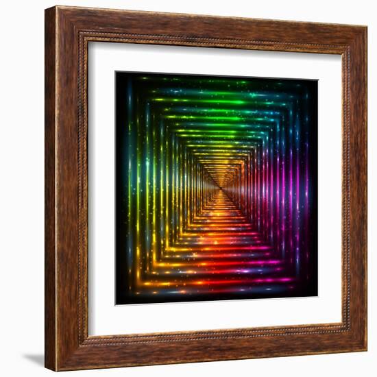 Shining Lights Rainbow Colors Frame-art_of_sun-Framed Art Print