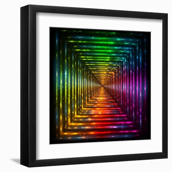 Shining Lights Rainbow Colors Frame-art_of_sun-Framed Art Print