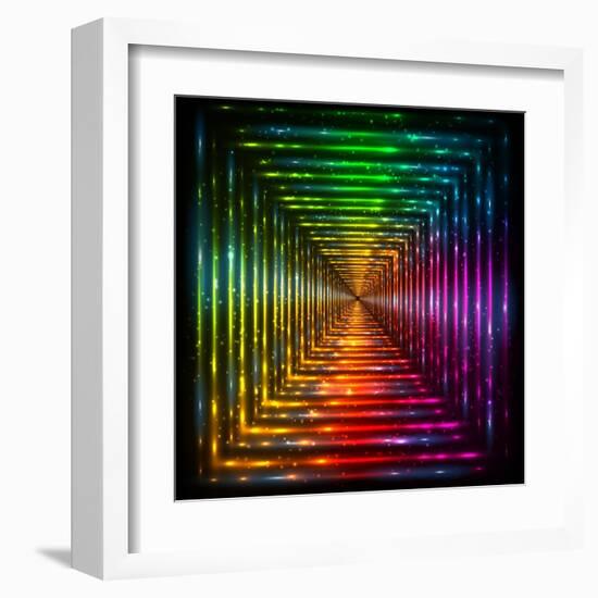 Shining Lights Rainbow Colors Frame-art_of_sun-Framed Art Print