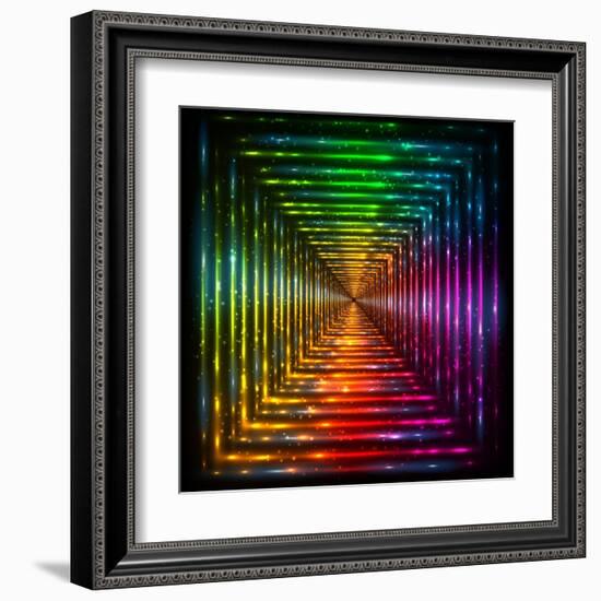 Shining Lights Rainbow Colors Frame-art_of_sun-Framed Art Print