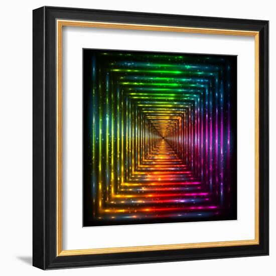 Shining Lights Rainbow Colors Frame-art_of_sun-Framed Art Print