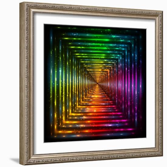 Shining Lights Rainbow Colors Frame-art_of_sun-Framed Art Print