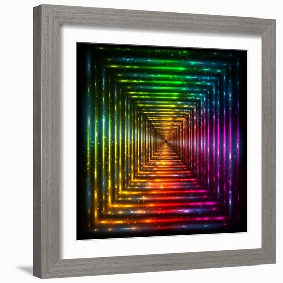 Shining Lights Rainbow Colors Frame-art_of_sun-Framed Art Print