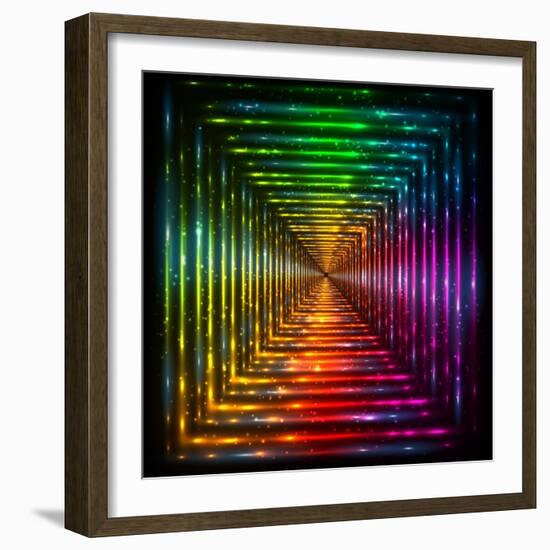 Shining Lights Rainbow Colors Frame-art_of_sun-Framed Art Print