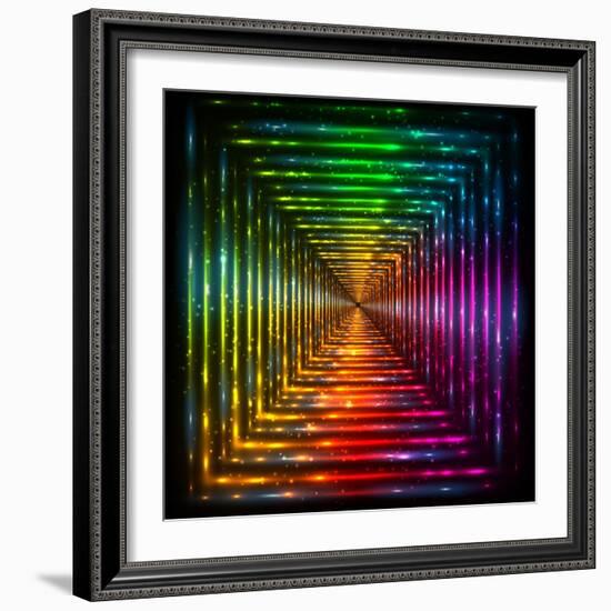 Shining Lights Rainbow Colors Frame-art_of_sun-Framed Art Print