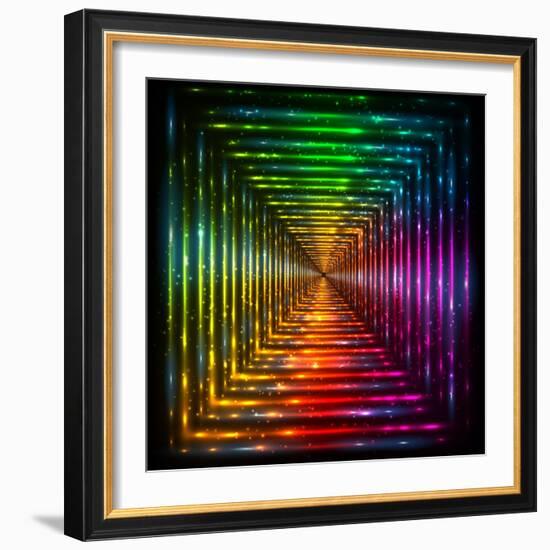 Shining Lights Rainbow Colors Frame-art_of_sun-Framed Art Print