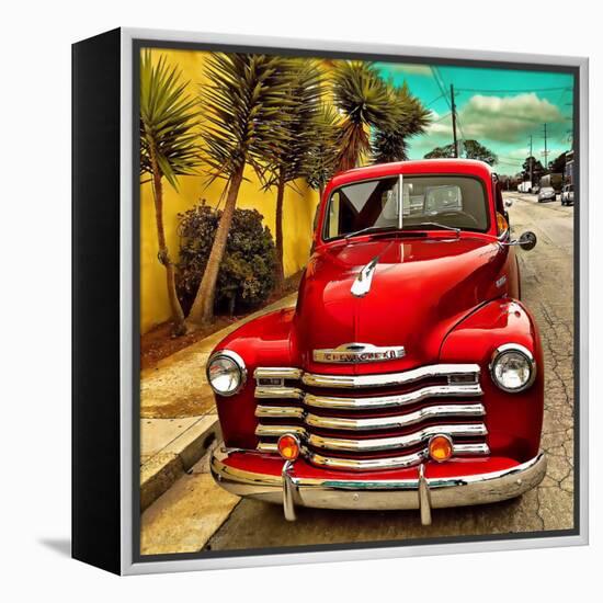 Shining Red Paintwork on Edited Scene of Classic Car in America-Salvatore Elia-Framed Premier Image Canvas