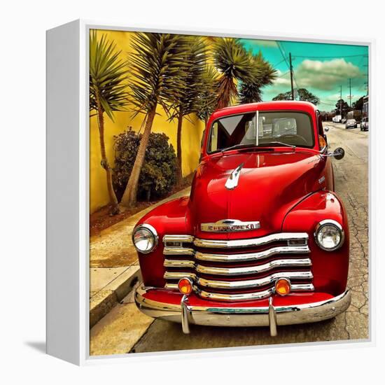 Shining Red Paintwork on Edited Scene of Classic Car in America-Salvatore Elia-Framed Premier Image Canvas