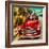 Shining Red Paintwork on Edited Scene of Classic Car in America-Salvatore Elia-Framed Photographic Print