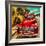 Shining Red Paintwork on Edited Scene of Classic Car in America-Salvatore Elia-Framed Photographic Print