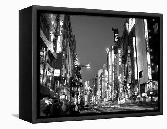 Shinjuku, Shinjuku-dori, Nightlights, Tokyo, Honshu, Japan-Steve Vidler-Framed Premier Image Canvas