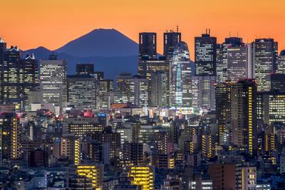 Shinjuku Skyline With Mt Fuji In The Background Tokyo Japan Photographic Print Jan Christopher Becke Art Com